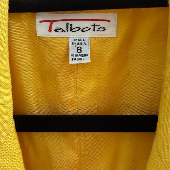 Talbots Vintage Yellow Linen Blend Button Blazer - Size 8 - Picture 3 of 8